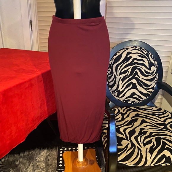 LEITH - midi skirt wine colored size medium - Picture 3 of 8